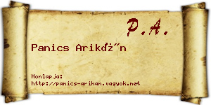 Panics Arikán névjegykártya